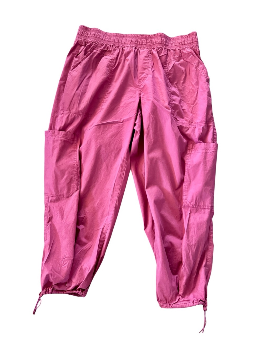 Pink Parachute Cargo Pants Cotton Stretch Sz 2X Plus Size Y2K Gorpcore Utility - Picture 2 of 8